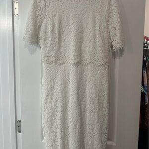 Lulu's White Lace Long Sleeve Dress